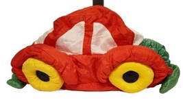 Red Nylon Car Plush Toy Stuffed Puffy And Lumpy Parachute Squishy Vintage - $14.96