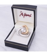 Modernist Two Tone 14K Gold Natural Diamond  Pearl Pin Brooch Germany Es... - $587.55 CAD