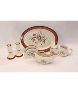Royal Seasons Snowmen Platter Gravy Cream Sugar Candlesticks Napkin Hold... - $486.02 MXN