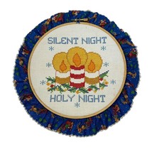 Silent Night Cross Stitch WonderArt Completed Christmas Wall Decor Vintage - £8.11 GBP