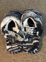 UGG Australia Fluff Zebra Women's Slide Sandal, Size US 8 - Black - $24.99