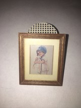 1980&#39;s Vintage 1:12 Dolls House Miniature  wooden Frame Art Wall Picture - $10.34
