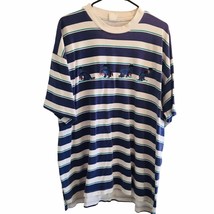 Vtg 90&#39;s Disney Store Eeyore Embroidered Tee Purple Green White Striped ... - $76.95