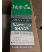 Calyx Interiors Cordless Lift bamboo Shade  Size 35 W x 60 H seaside Grey - $527.69 MXN