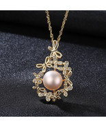Sterling Silver Silver Freshwater Pearl Necklace Plated 18K Gold Fashion... - £26.86 GBP