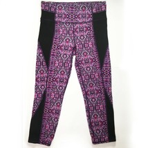 Athleta M Tall High Rise Tapestry Chaturanga Capri Leggings Purple Print - £28.31 GBP