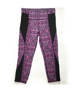 Athleta M Tall High Rise Tapestry Chaturanga Capri Leggings Purple Print - £28.30 GBP