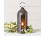 18-Inch Chimney Lantern in Punched Tin Metal -  Kettle Black - USA Handmade - $99.95