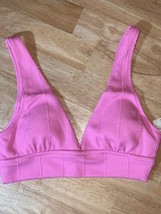 Small  aerie Women’s Rib Pink  Bikini Top BNWTS $34.95 - $19.99