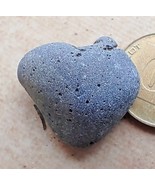 Nice Genuine Cool Perfect Black Color Heart Shape Sea Beach Stone Pendan... - £1.16 GBP