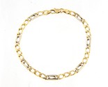 4.5mm Unisex Bracelet 18kt Yellow and White Gold 409591 - £480.29 GBP