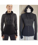 Lululemon Dance Studio Reversible Coal Gray Hoodie Jacket Women&#39;s Size 6... - $39.99