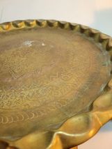 Brass Wall Platter from India Round with Stamped Design VTG image 5