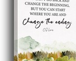 Positive And Inspiring Quote By Cs Lewis, Framed Watercolor Canvas Artwo... - £28.25 GBP