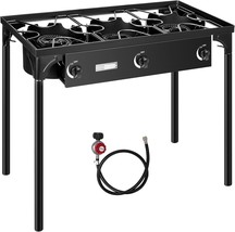 Outdoor 3-Burner Stove, Heavy Duty Tri-Propane Cooker, Maximum, Vivohome. - $181.94
