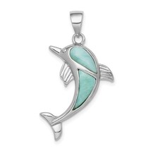 Sterling Silver Larimar Dolphin Pendant - £122.46 GBP