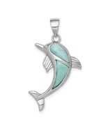 Sterling Silver Larimar Dolphin Pendant - €145,86 EUR