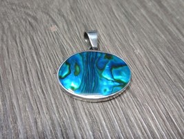 925 Sterling Silver Mother Of Pearl Abalone Pendant Free Shipping - $547.38 MXN