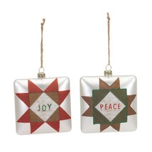 Peace and Joy Ornament (Set of 12) 4.5&quot;H Glass - £57.27 GBP