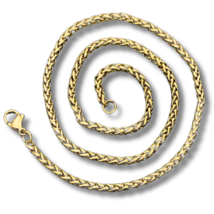 Stainless Steel Keel Wheat Braided Gold Plated Chain Necklace Men Women 16&quot;-24&quot; - £4.60 GBP+