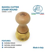 Round Ravioli Cutter ,Ravioli Stamp Round Festooned 50mm diam (wood and brass)  - $63.00