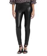Women’s Chaps Black Faux-Leather Inset Ponte Skinny Pants Size Large NWT - £27.92 GBP
