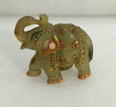 2&quot; Decorative Green Pizer Jumbo Elephant Sculpture Handcrafted Home Deco... - £82.44 GBP