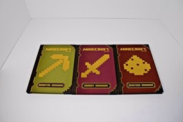 Lot of 3 Minecraft Hardcover Books: Redstone, Combat, &amp; Essential Handbooks - $11.87