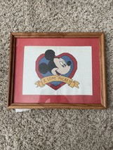15x12” I Love Mickey Framed Embroidered Art - £18.52 GBP