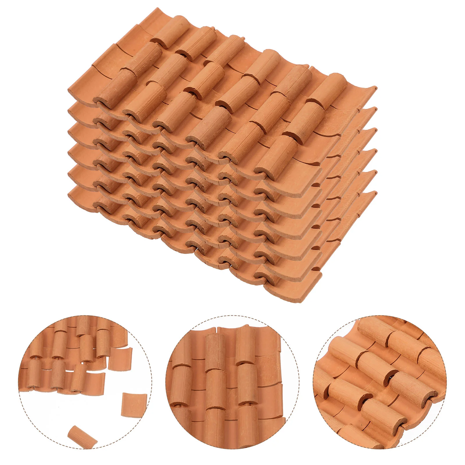 120pcs Miniature Clay Roof Tiles Lifelike Small Simulation Roof Tiles Fi... - $13.21