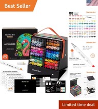 Dual Tip Alcohol Markers in 88 Colors + Blender | Ideal for Sketching &amp; ... - $48.50