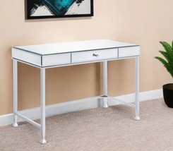 42" Clear and Silver Mirrored Writing Desk - $7,630.22 MXN
