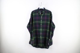Vtg 90s Ralph Lauren Mens Medium Faded Rainbow Plaid Flannel Button Down... - $39.55