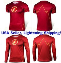 The Flash Costume Tee Short Sleeve Long Sleeve Men&#39;s T-Shirt Sports Jersey - £8.68 GBP+