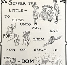 1901 Bible Passage Mark 10:14 Victorian Word Symbol Puzzle Religious DWDD6 - $19.99