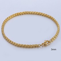 3 4 6 8 10 mm Mens Stainless Steel Bracelet Link Chain Wheat Braided Link Gold S - £11.39 GBP