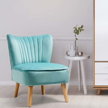 Armless Accent Chair Modern Velvet Leisure Chair-Green - £107.46 GBP