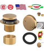 Stylish Brushed Gold Bath Drain Trim with Universal Fit and Overflow Fac... - $83.91 CAD