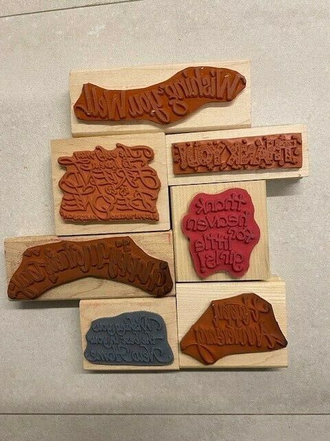 MOSTLY NEW MOUNTED WOOD RUBBER SAYINGS STAMPS YOUR CHOICE Item image 2