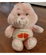 Vintage 1983 Kenner Care Bear LOVE A LOT Double Hearts Pink 13&quot; Plush To... - $317.26 MXN
