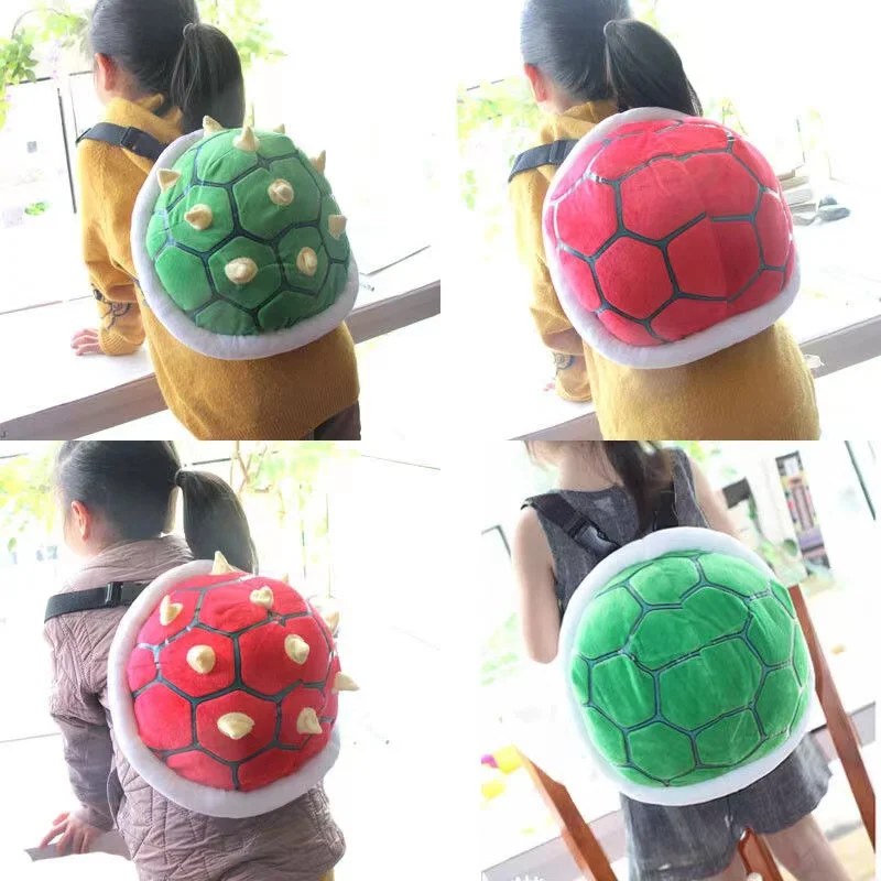 30cm 4Style Anime Super Koopa Turtle School Bag Turtle Shell Green Bowser Plush - £15.13 GBP+