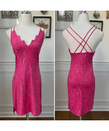 Vintage Y2K Ynes Stretchy BodyCon Mini Dress Bold Pink Glitter S - $537.11 MXN