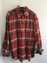 Tommy Hilfiger Men&#39;s Shirt XL Cotton Plaid Flip Cuff Long Sleeve Button Down - £22.84 GBP