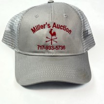 Miller&#39;s Auction Bethel,PA Snapback Adjustable Gray Red Trim Hat Ball Cap - $14.24