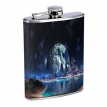 Space Planet Sea Em1 Flask 8oz Stainless Steel Hip Drinking Whiskey - £11.69 GBP