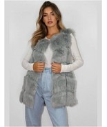 MISSGUIDED Faux Fur Bubble Gilet in Light Grey (ccc187) - £10.00 GBP