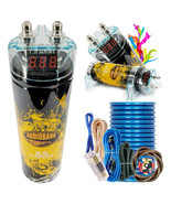 Pro 3.5 Farad Capacitor Car Audio 3500 Watts Power 12V Display + 4 Gauge... - $115.99