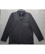 Nomad Pullover Jacket Mens Medium Black Cotton Pocket Mock Neck 1/4 Snap... - $545.97 MXN