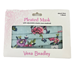Vera Bradley Face Mask Water Bouquet Floral Pleated Adjustable Elastic  - $6.89