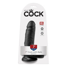 Pipedream King Cock 7 in. Cock With Balls Realistic Suction Cup Dildo Black - £33.24 GBP